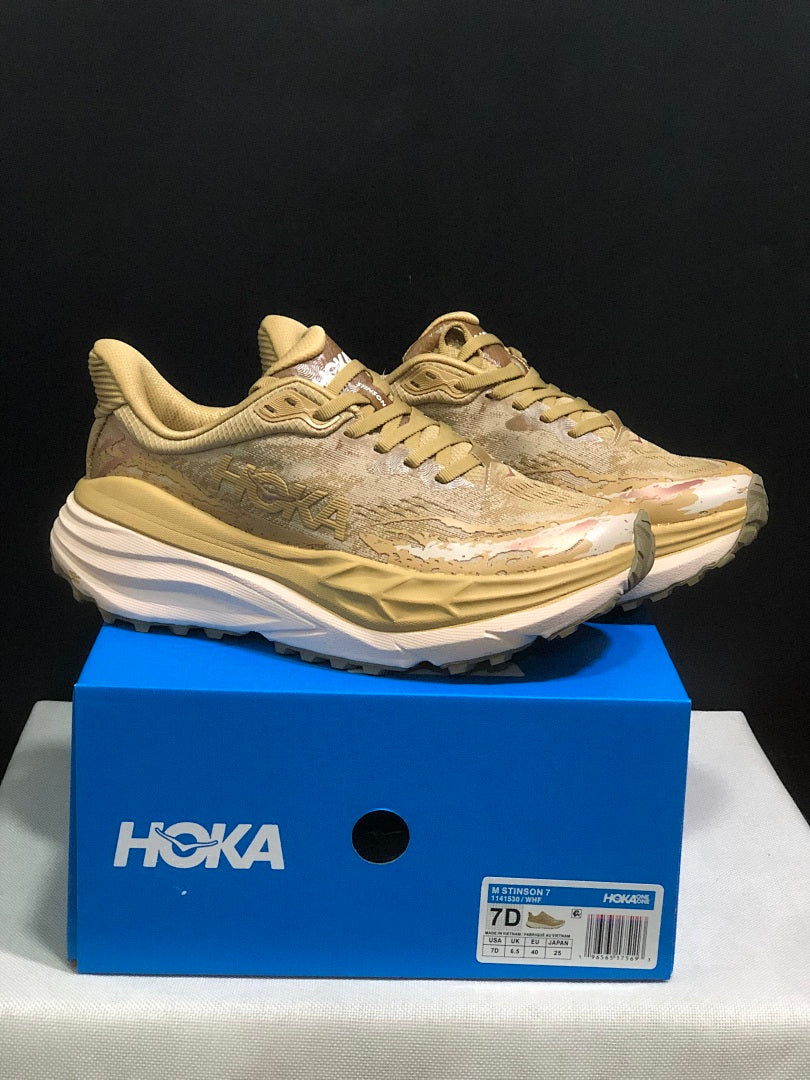 HOKA Stinson 7 Trail Running Shoes, Sand Camo