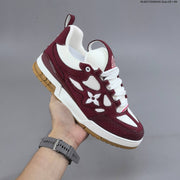 Louis Vuitton Trainer-Style Sneakers in Burgundy and White
