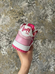 BAPE SK8 STA Sneakers in Pink and Burgundy