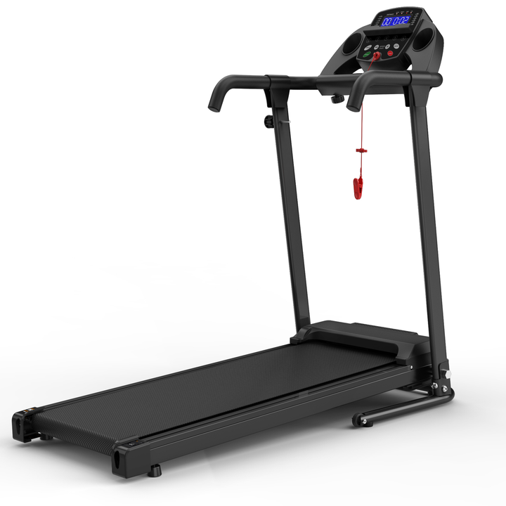 Black foldable treadmill W215P421553 - White background