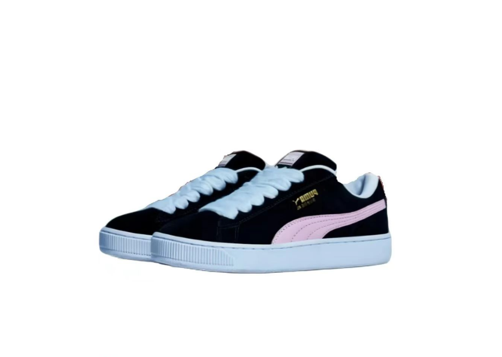 Puma Suede XL Sneakers in Black and Light Blue