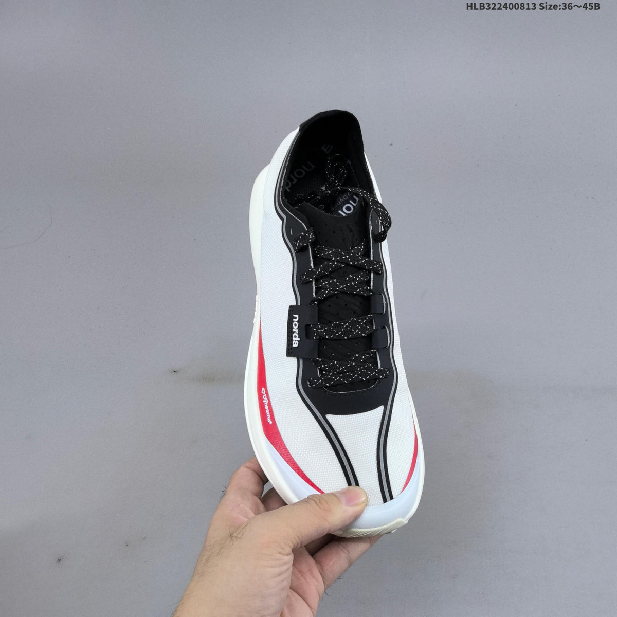 norda 005 Trail Running Shoes in White, Black and Red