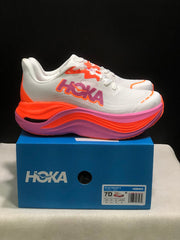 HOKA Skyward X Running Shoes – White, Orange & Pink