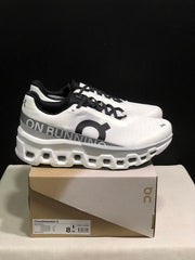 On Cloudmonster 2 Running Shoes, White/Silver