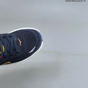 HOKA Bondi 9 Running Shoes in Navy, Red and Yellow