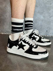 BAPE STA Low Black and White Sneakers 1H70-191-001