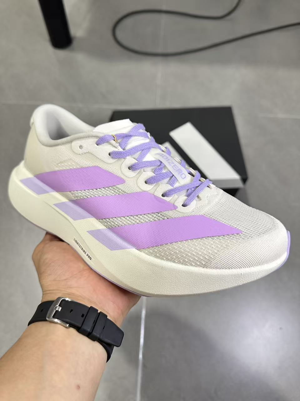 adidas Lightstrike Pro Running Shoes White Purple KI7354