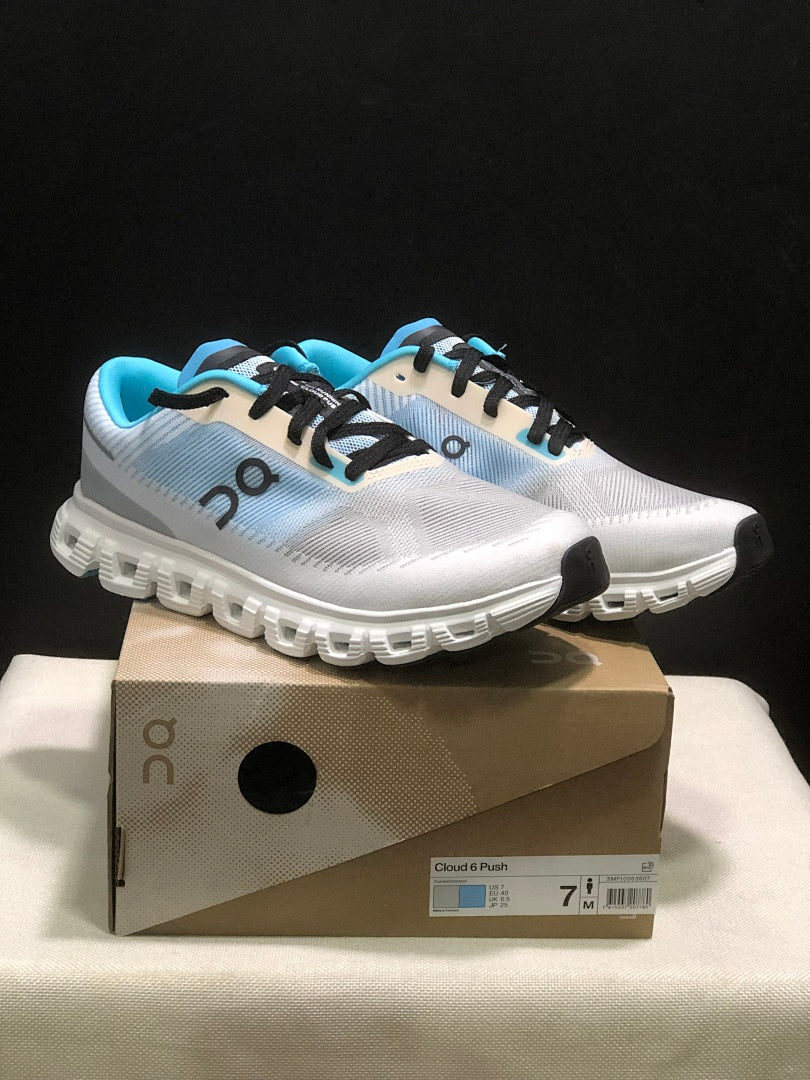 On Cloud 6 Push Sneakers in Blue, Gray and White