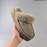 UGG Suede-Look Faux-Fur Lined Platform Mules