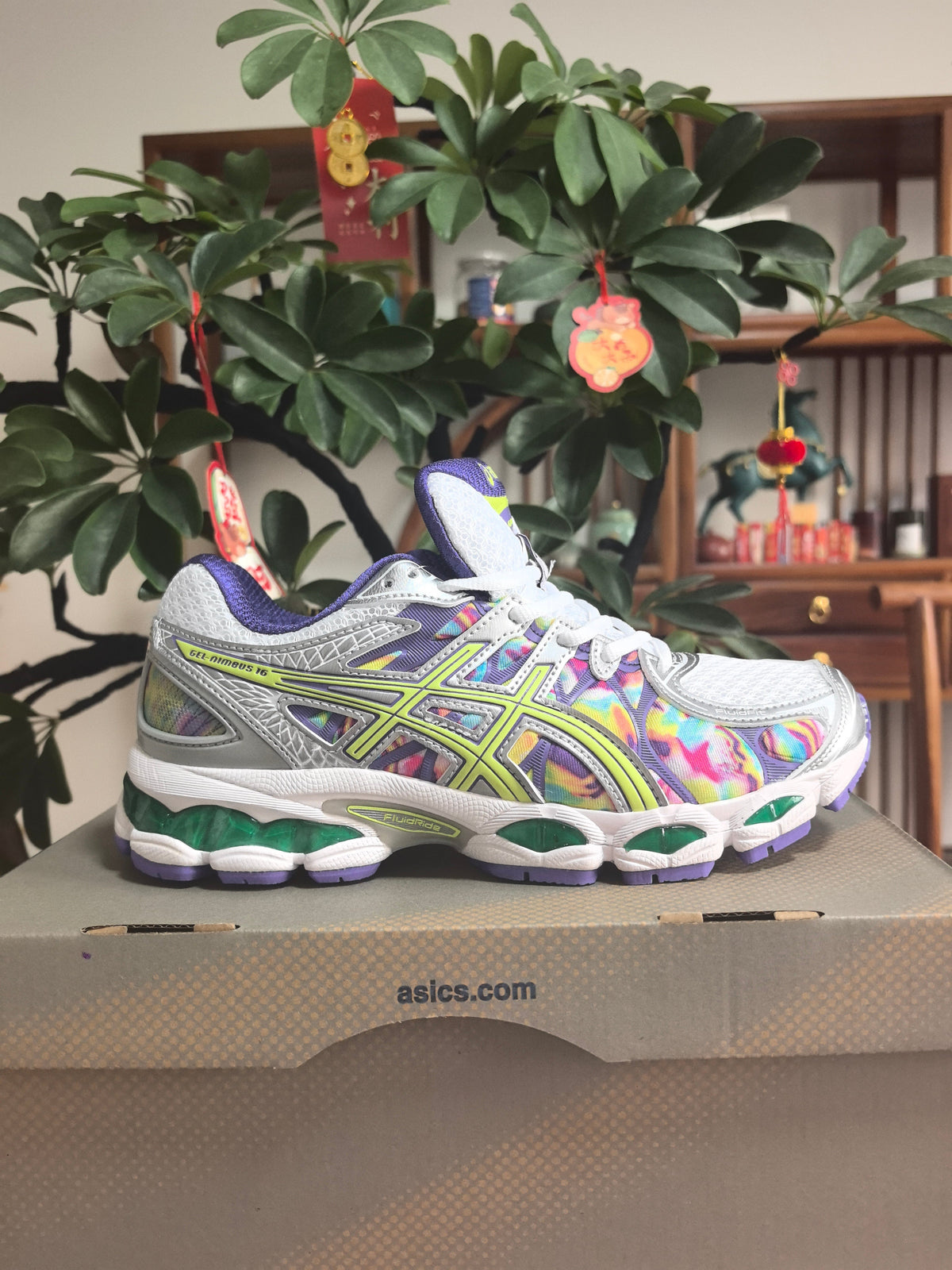 ASICS GEL-Nimbus 16 White Purple Running Shoes