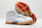 Nike Air Penny Foamposite Sneakers White and Gum