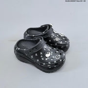 Crocs Platform Clogs Black White Print HL061300407