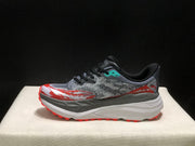 HOKA Stinson 7 Trail Running Shoes Gray Red