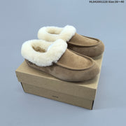 UGG Classic Mini Dipper Suede Slippers with Faux-Fur Trim
