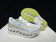 On Cloudeclipse White Green Running Sneakers