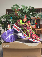 ASICS GEL-NIMBUS 16 Sneakers, Burgundy and Lime