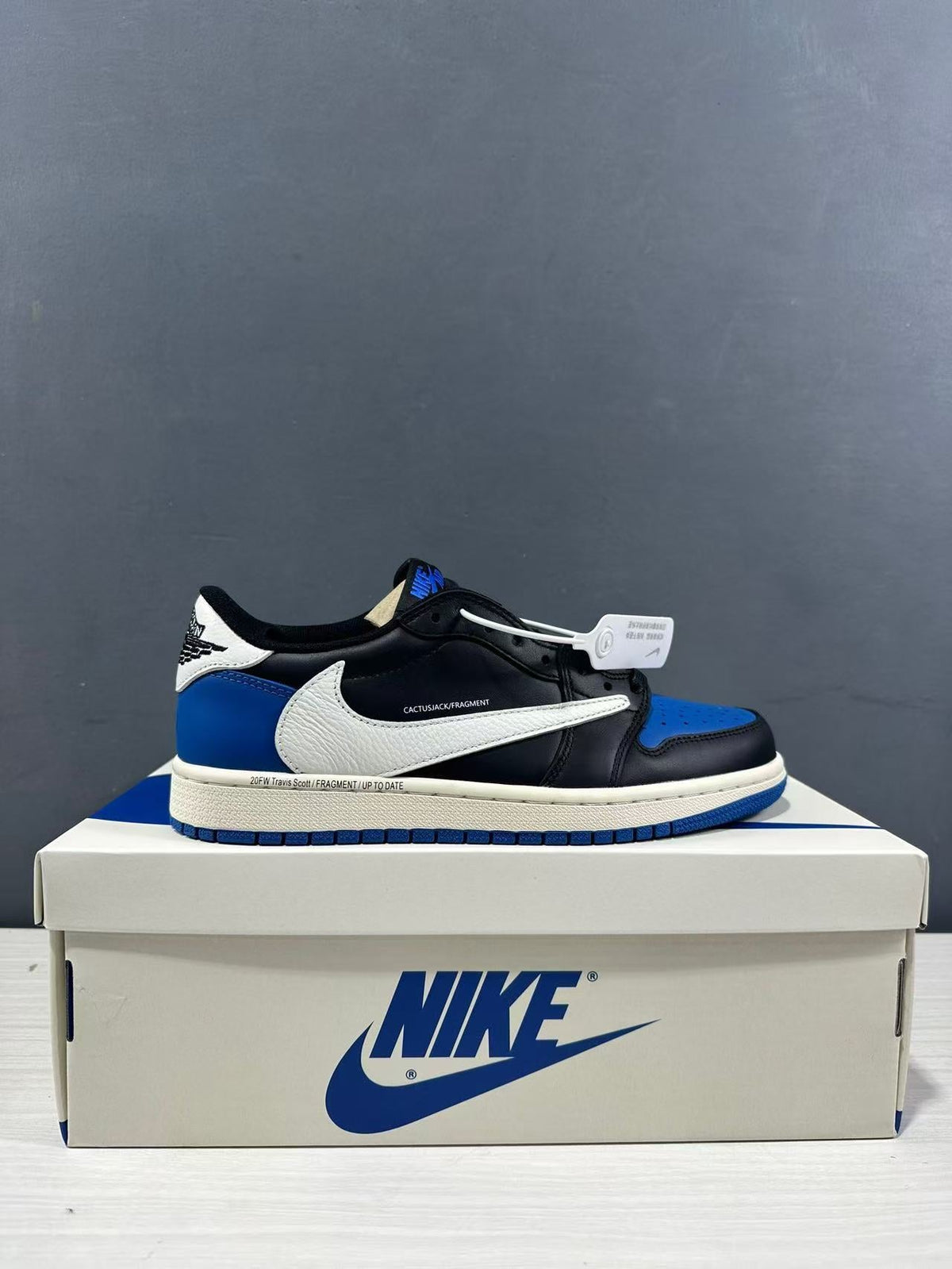 Jordan Air Jordan 1 Low Travis Scott Fragment Black Blue Sneakers