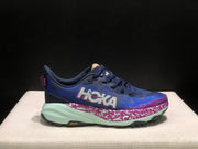 HOKA Speedgoat 6 Trail Running Shoes, Blue and Pink
