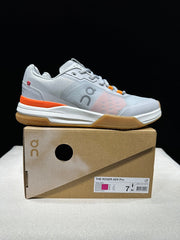 On THE ROGER Advantage Pro Tennis Shoes, Grey and Orange