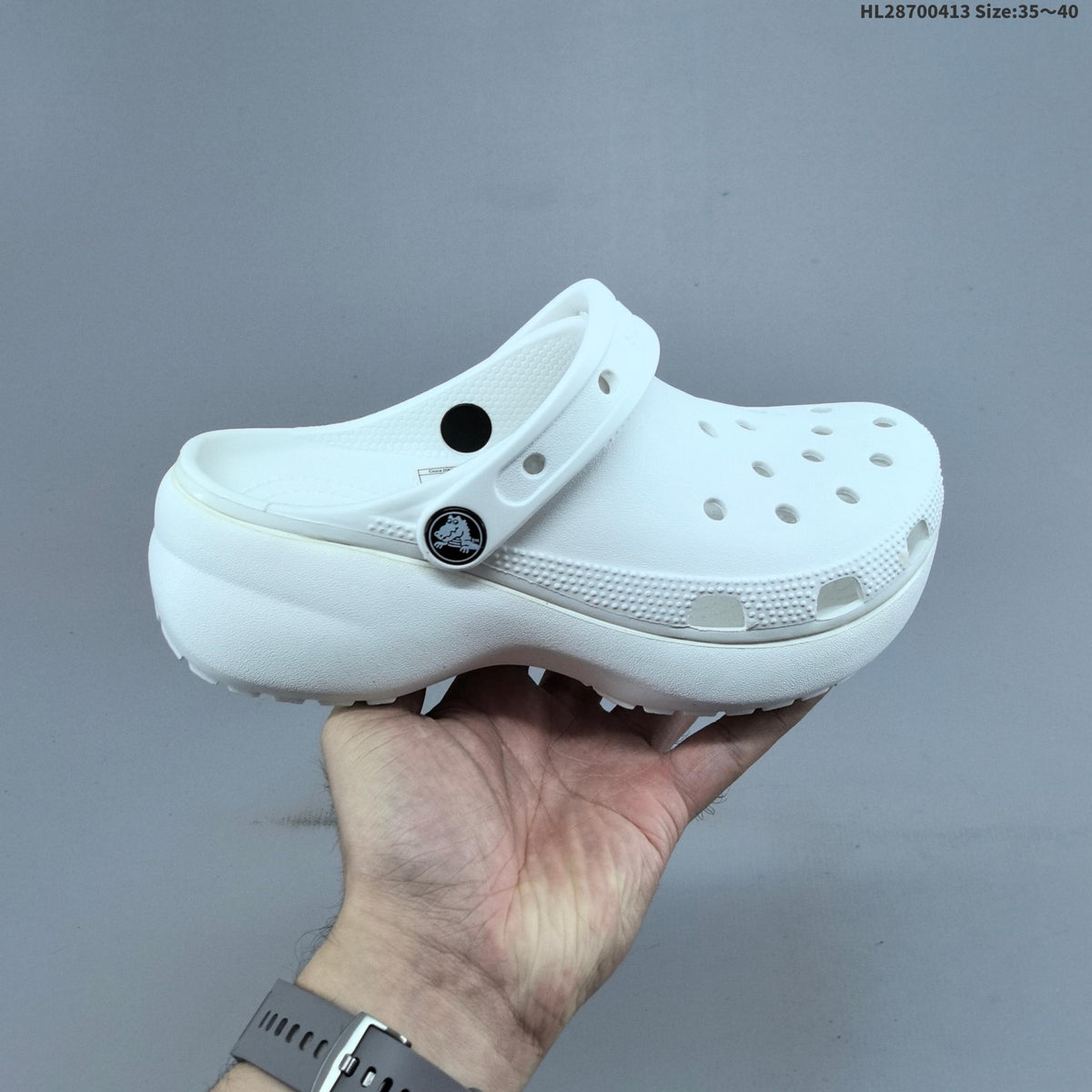 Crocs Classic Clog Platform in White and Black