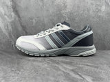Gray and Black Three-Stripe Low-Top Sneakers