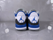 Jordan 3 Retro White and Royal Blue Basketball Sneakers