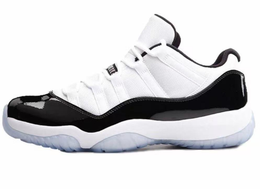 Jordan 11 Concord Low White and Black Sneakers 528895-153