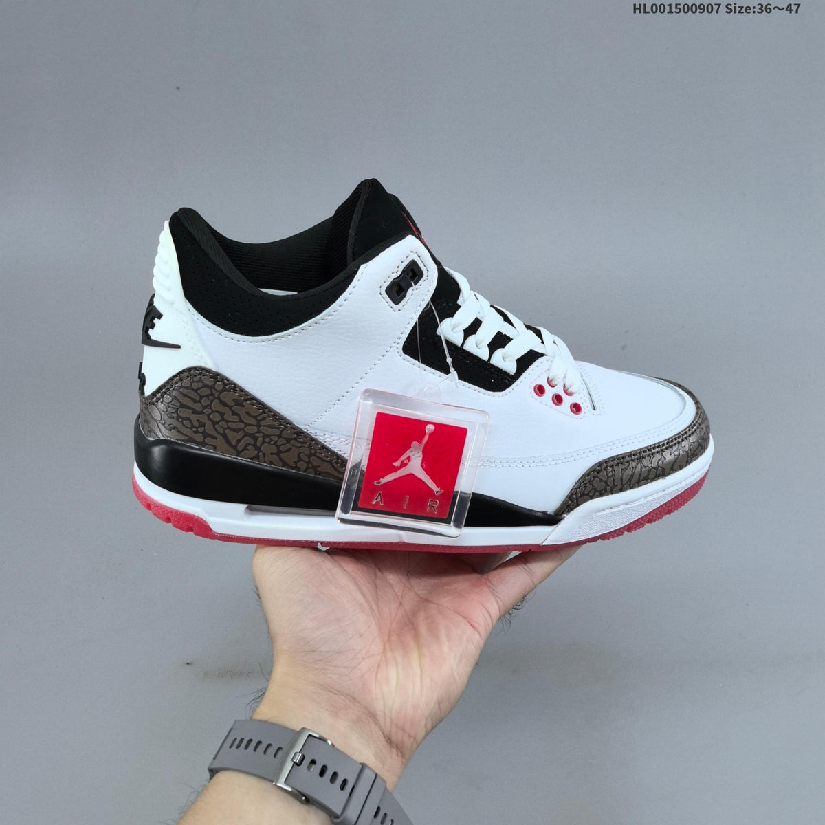 Air Jordan 3 OG World's Best Dad White Black Red Sneakers