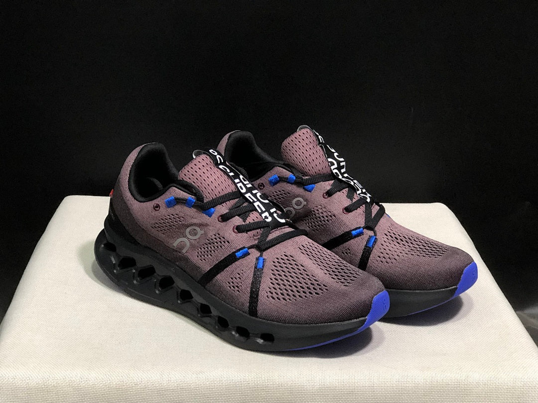 On Cloudsurfer Running Shoes in Charcoal and Blue