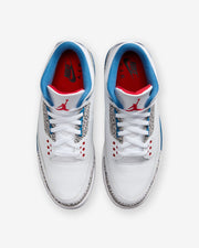 JORDAN AJ 3 RETRO - WHITE/ FIRE RED/ TRUE BLUE