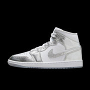 WMNS Air Jordan 1 Mid SE (White/Metallic Silver-Wolf Grey)